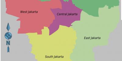 Mappa di Jakarta distretti