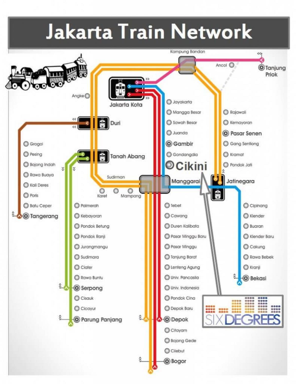 mappa di Jakarta stazione ferroviaria