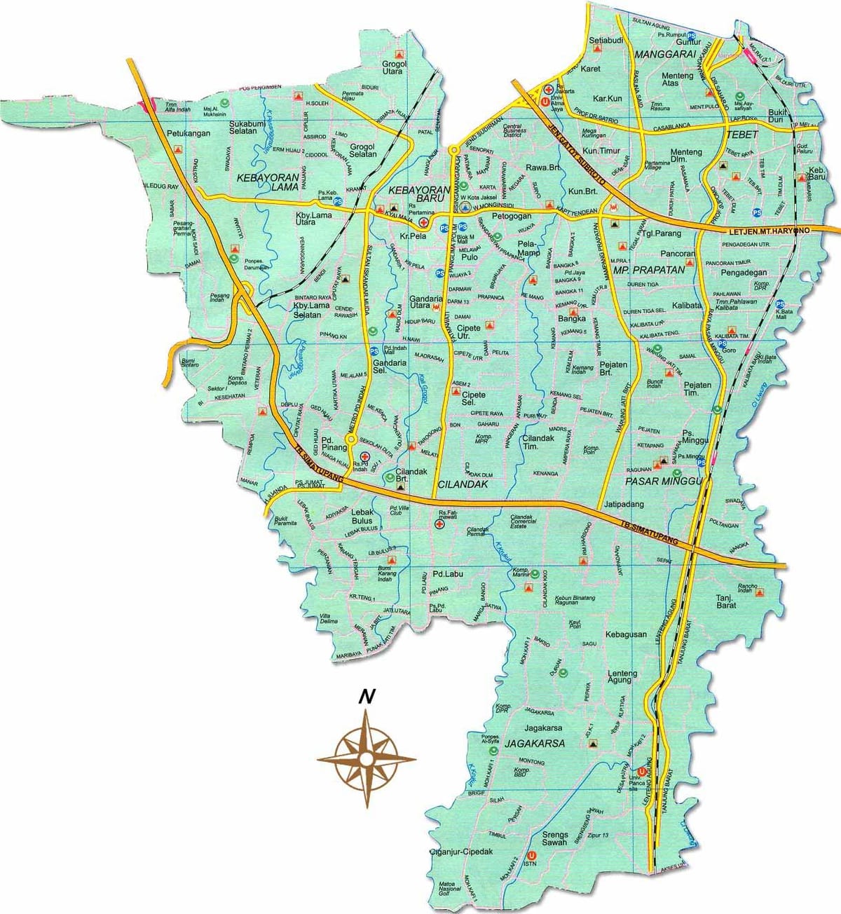 mappa di Jakarta selatan